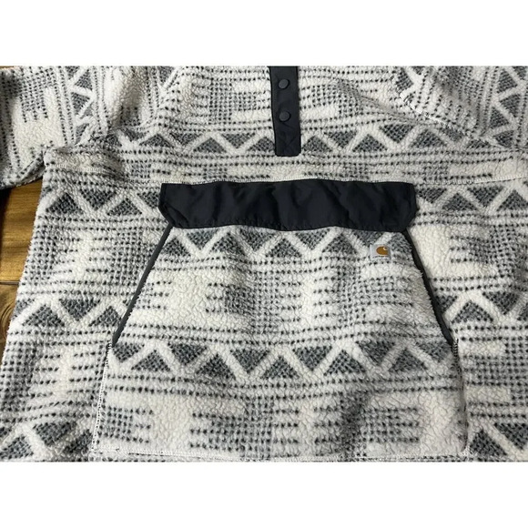 Carhartt Women's Relaxed Fit Fleece Pullover Snap Sherpa Aztec Size 2X(20W-22W) - Picture 2 of 11